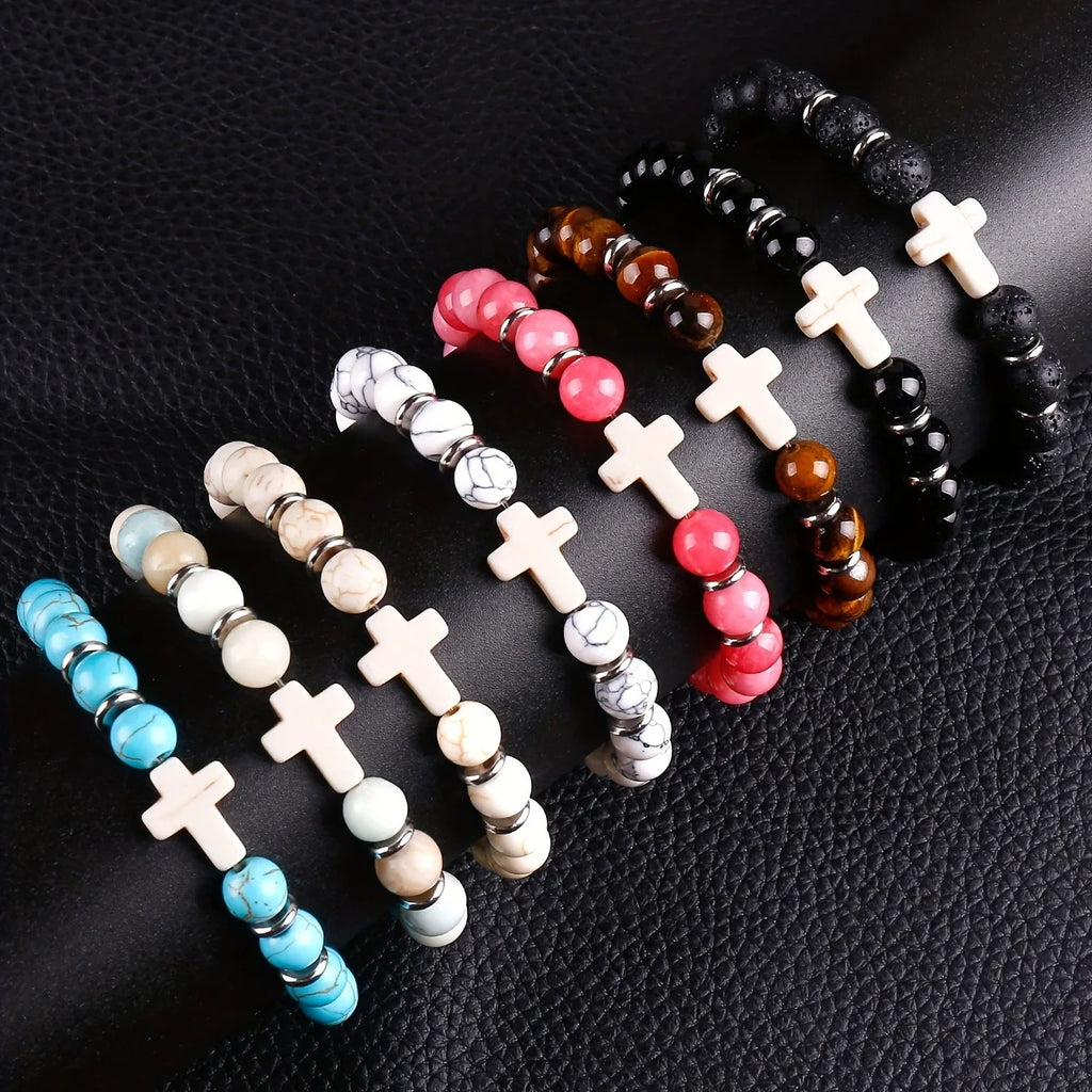 Cross Beaded Bracelet Set (8pcs)
