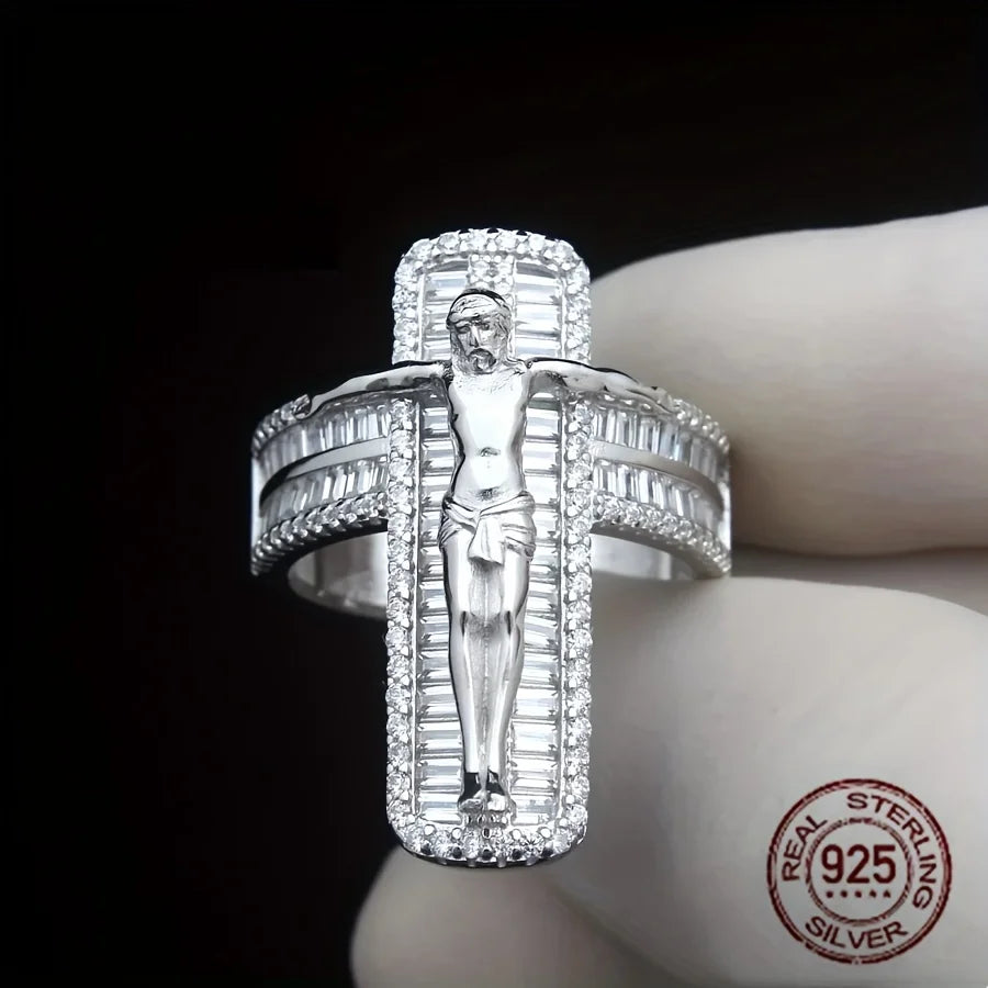 CZ Jesus Cross Ring