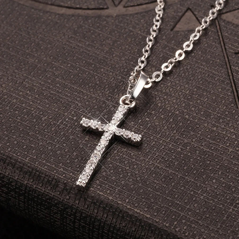 Zircon Crystal Cross Necklace