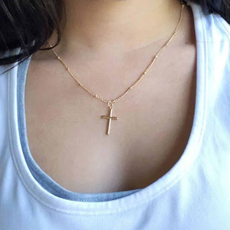 Zircon Crystal Cross Necklace