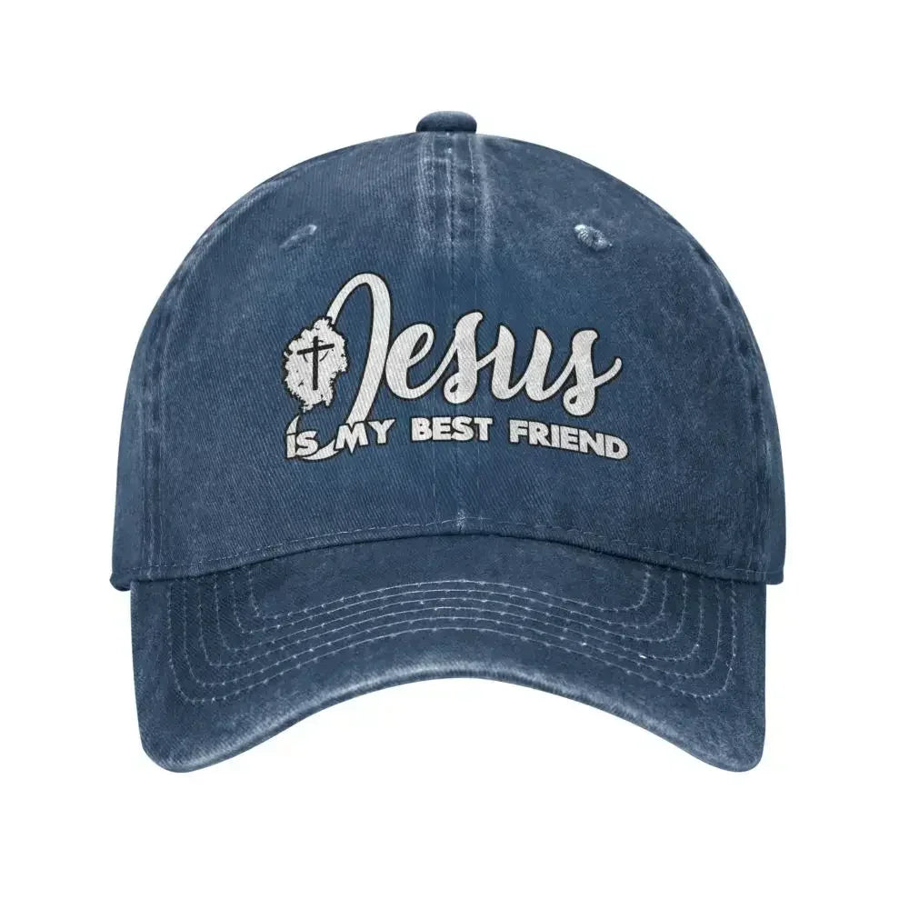 Jesus Is My Best Friend Denim Cap