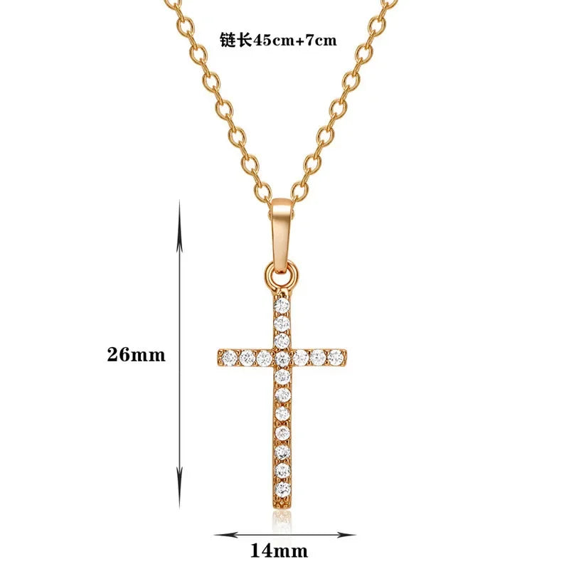 Zircon Crystal Cross Necklace