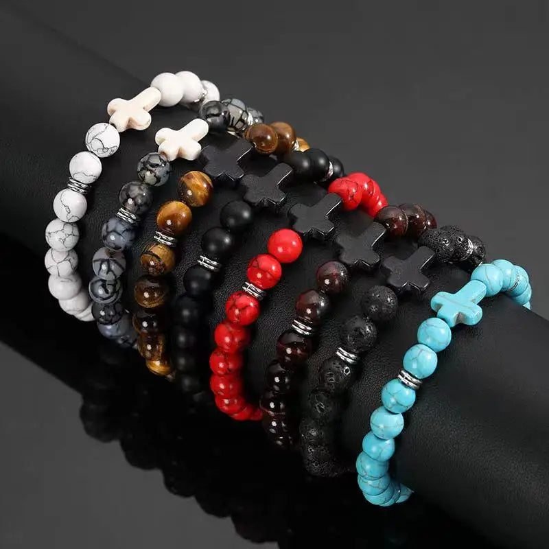 Cross Beaded Bracelet Set (8pcs)