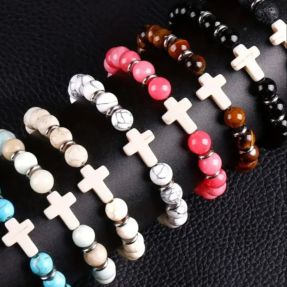 Cross Beaded Bracelet Set (8pcs)