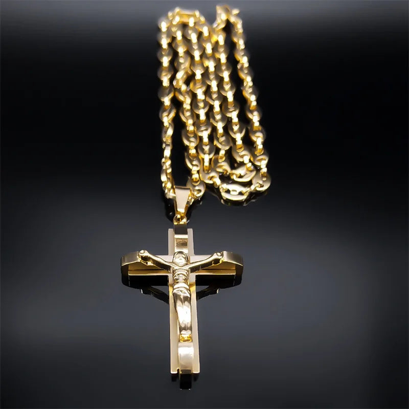 Jesus Cross Crucifix Pendant Necklace