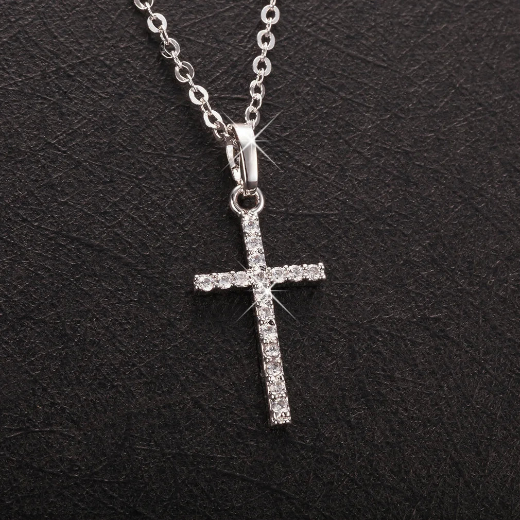 Zircon Crystal Cross Necklace