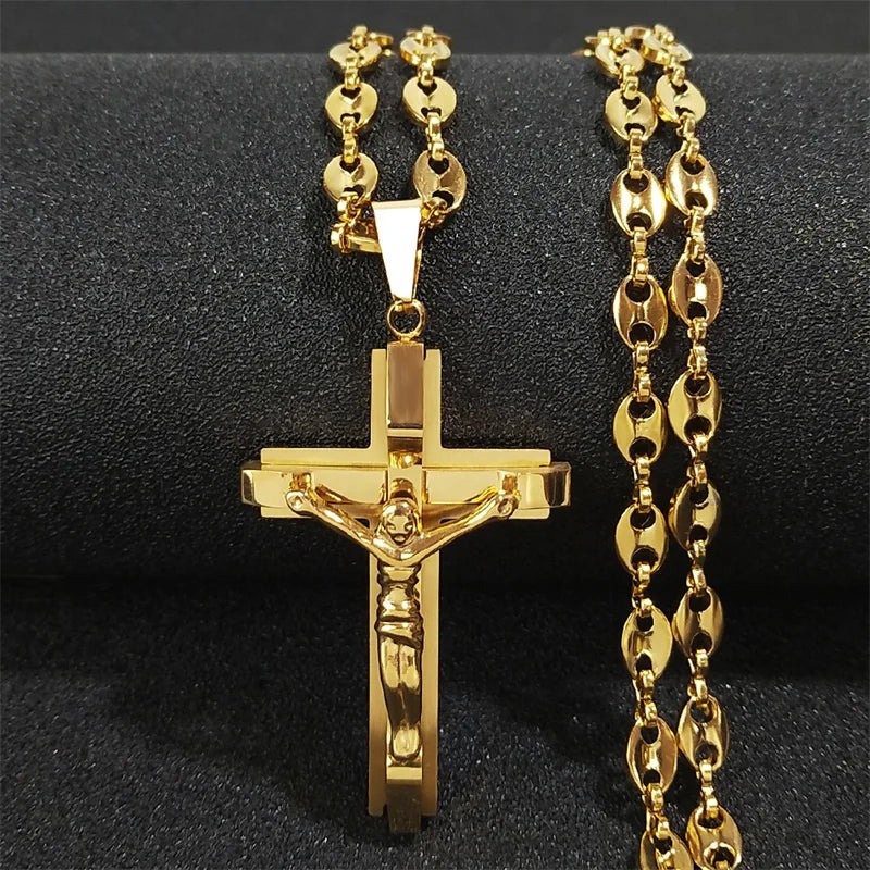 Jesus Cross Crucifix Pendant Necklace