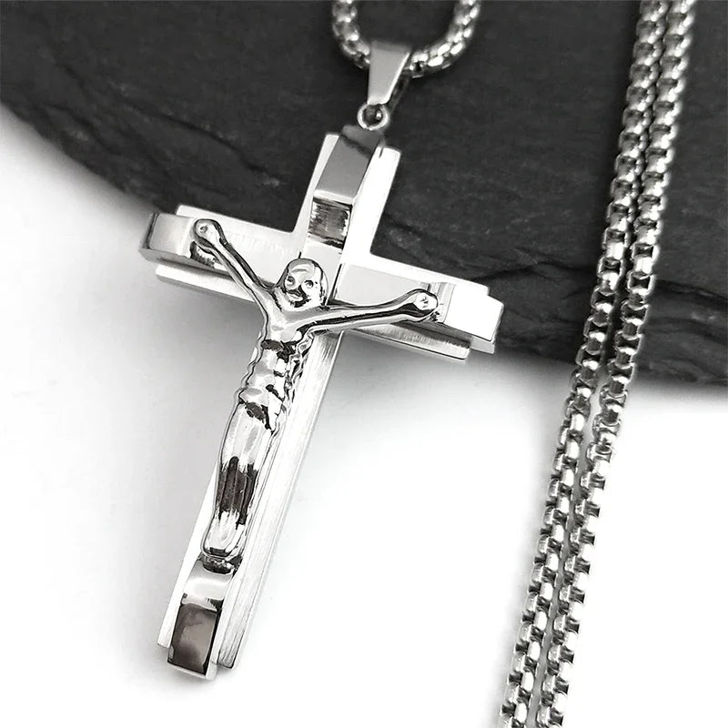 Jesus Cross Crucifix Pendant Necklace