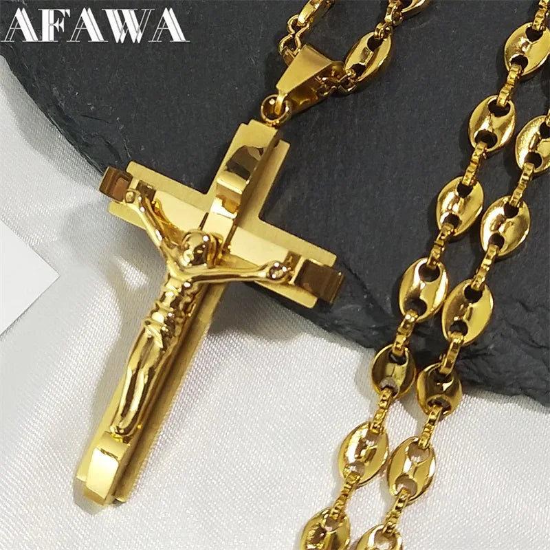 Jesus Cross Crucifix Pendant Necklace