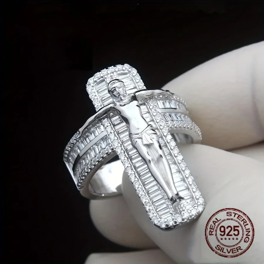CZ Jesus Cross Ring