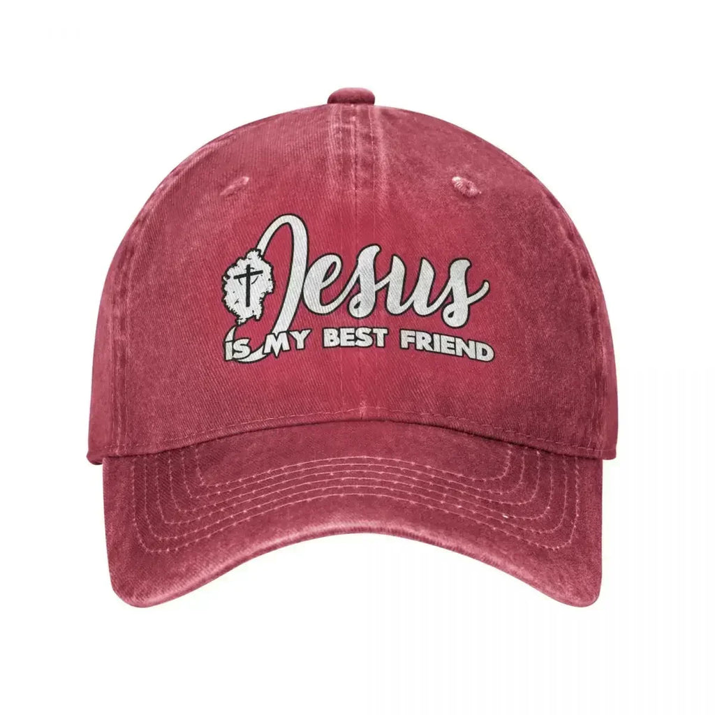 Jesus Is My Best Friend Denim Cap