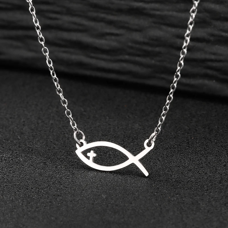 Silver Gold Cross Pendant Necklace