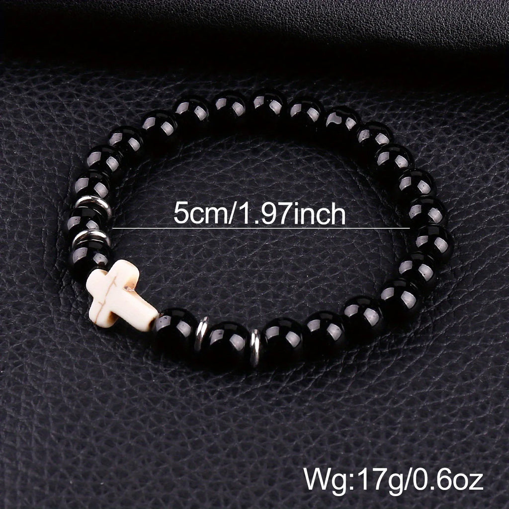 Cross Beaded Bracelet Set (8pcs)