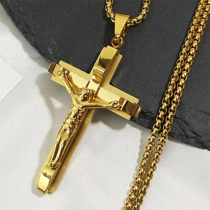 Jesus Cross Crucifix Pendant Necklace