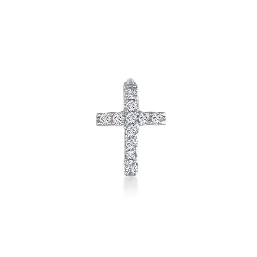 Zircon Cross Earrings (Men)