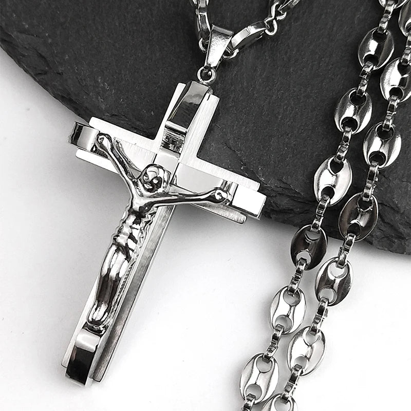 Jesus Cross Crucifix Pendant Necklace