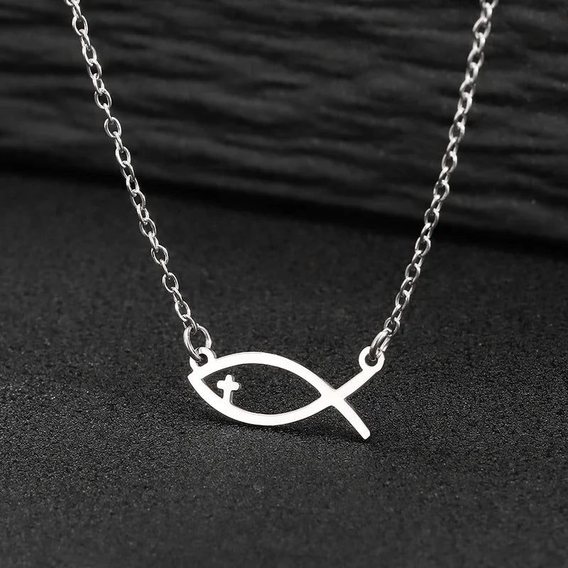 Silver Gold Cross Pendant Necklace