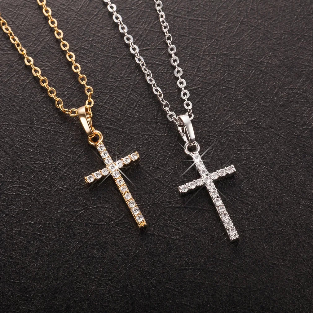 Zircon Crystal Cross Necklace