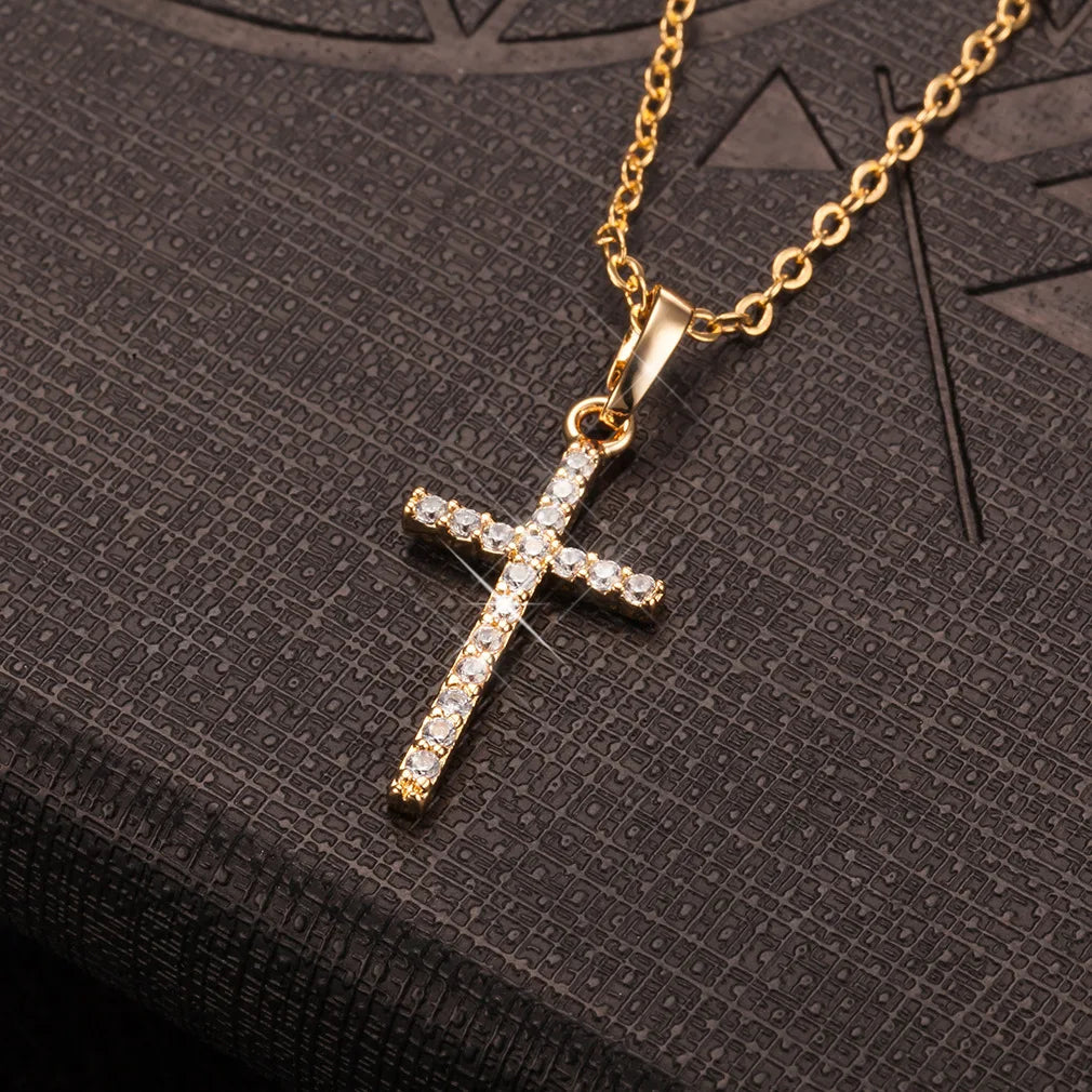 Zircon Crystal Cross Necklace