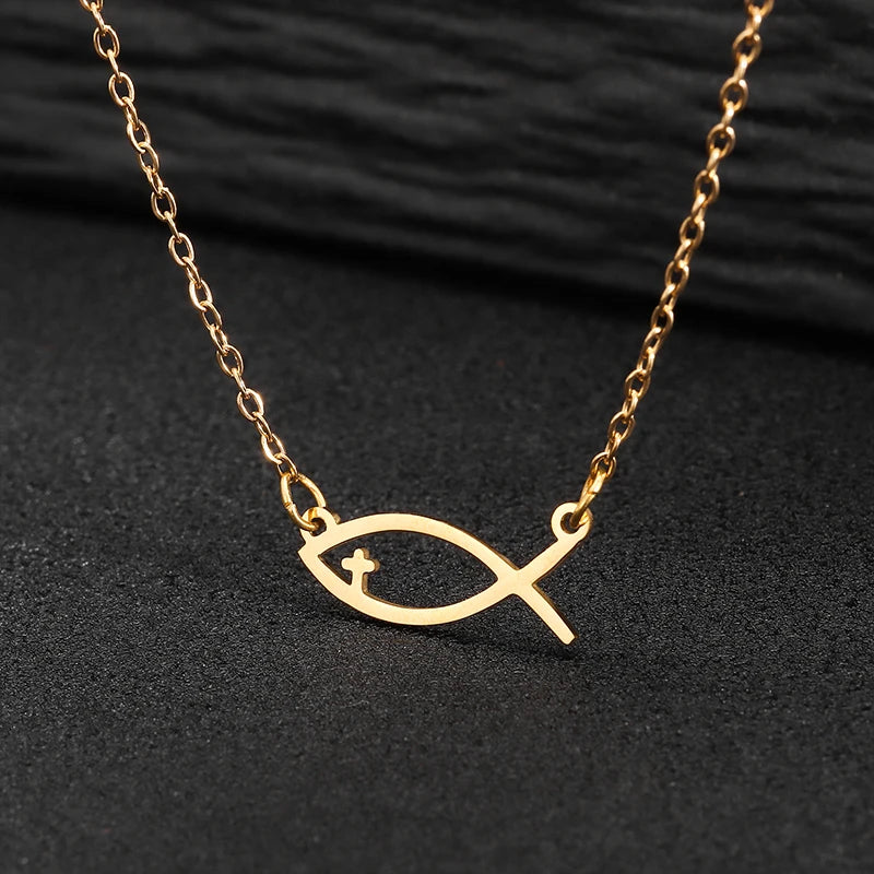 Silver Gold Cross Pendant Necklace