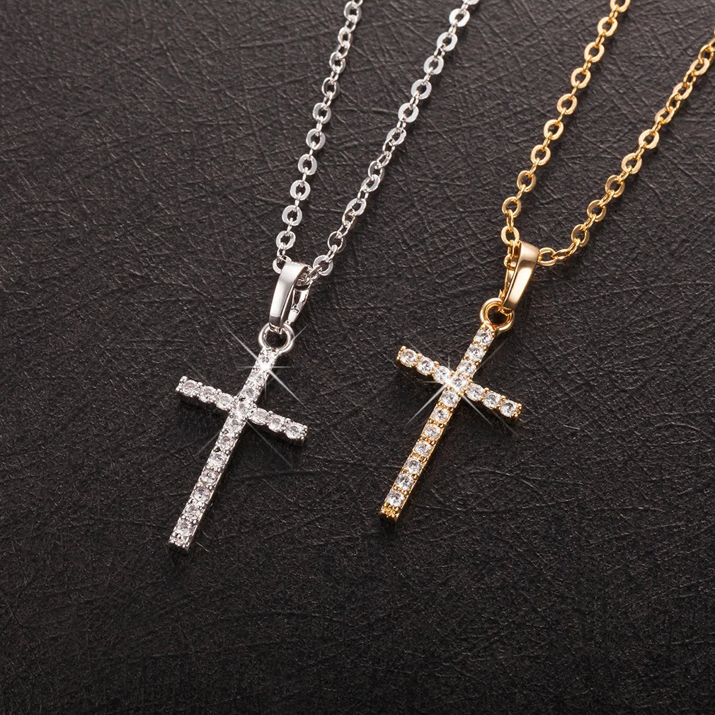 Zircon Crystal Cross Necklace