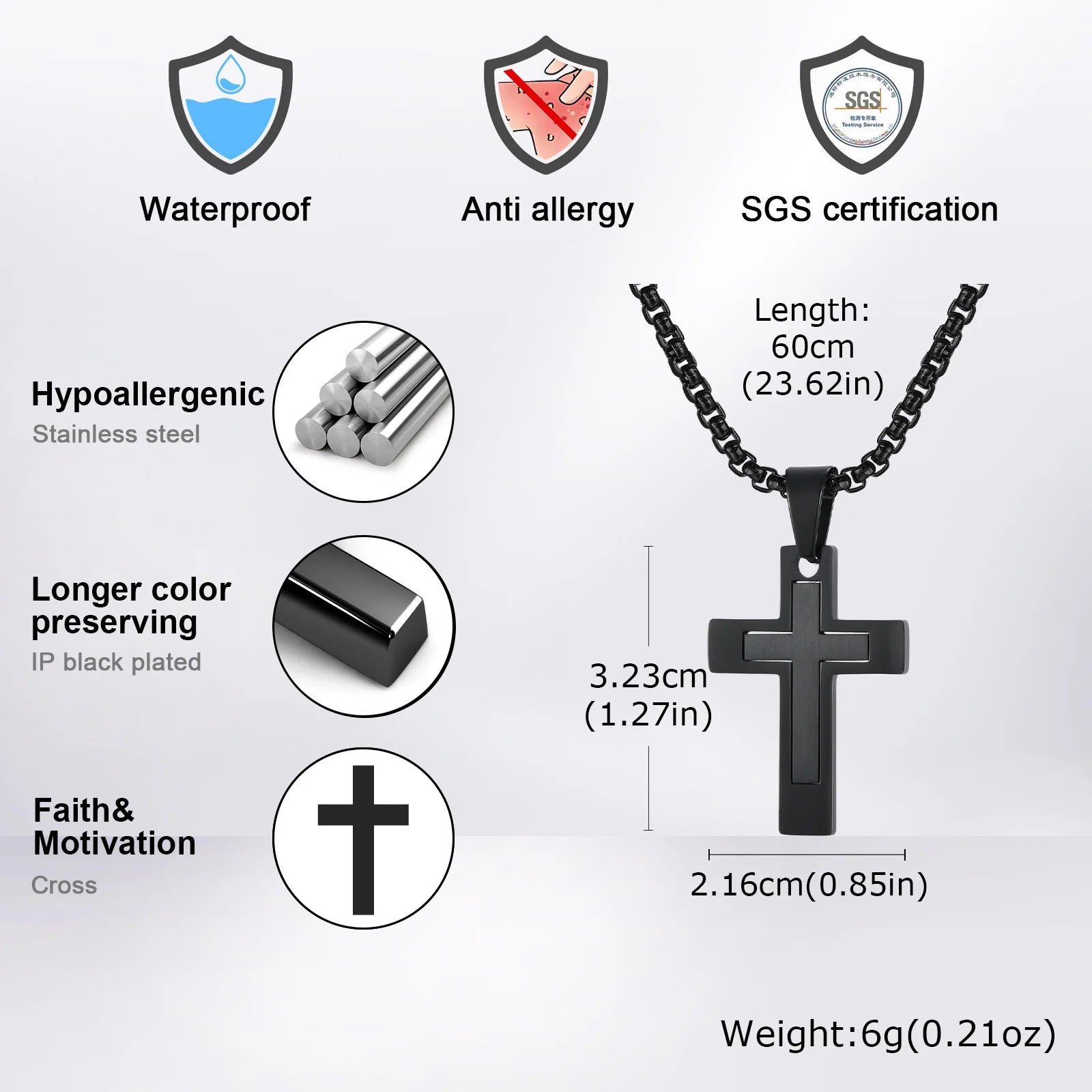 Simple Cross Pendant (Men)