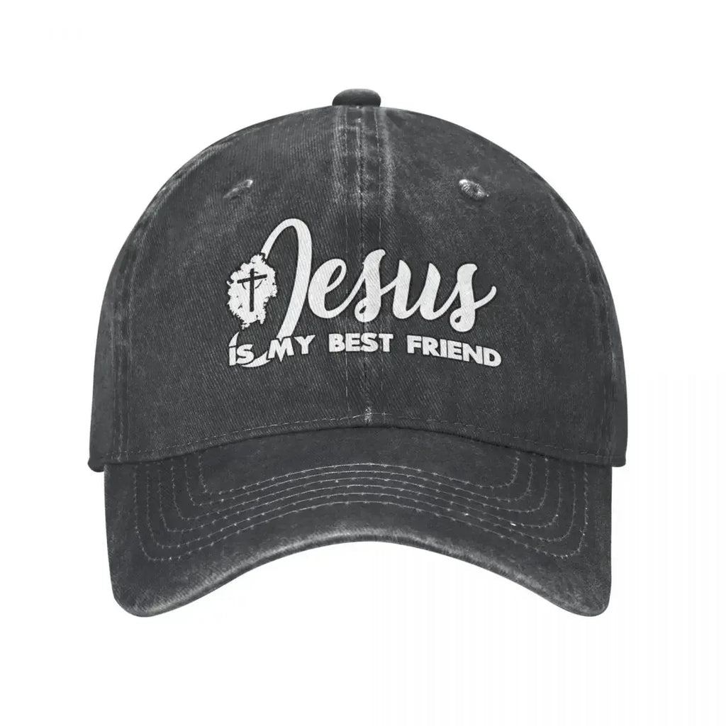 Jesus Is My Best Friend Denim Cap