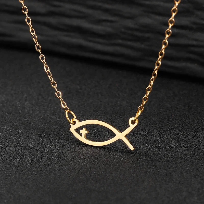 Silver Gold Cross Pendant Necklace