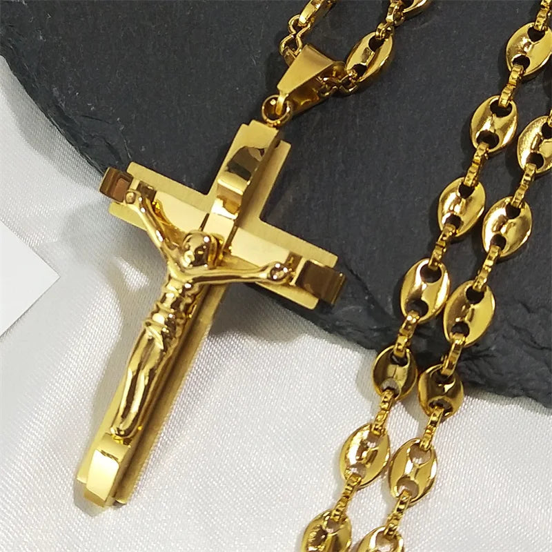 Jesus Cross Crucifix Pendant Necklace