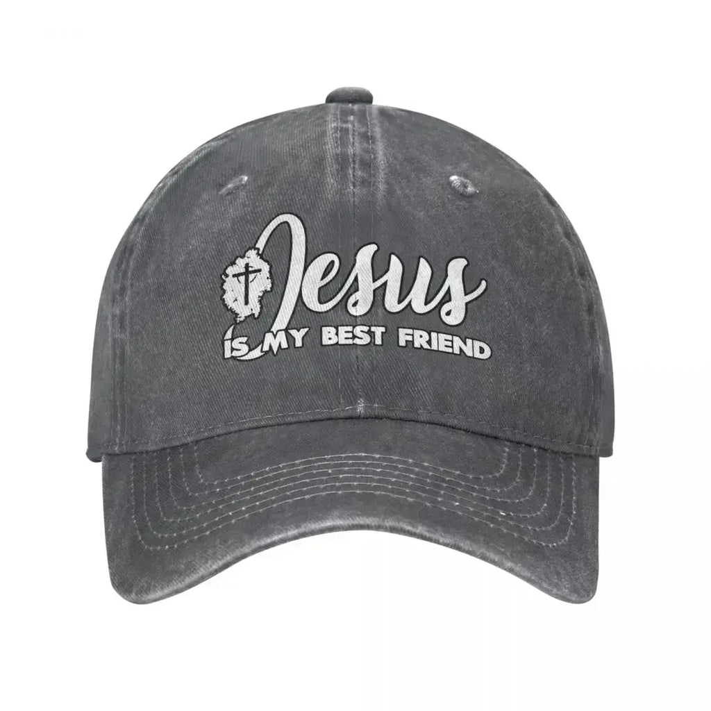 Jesus Is My Best Friend Denim Cap