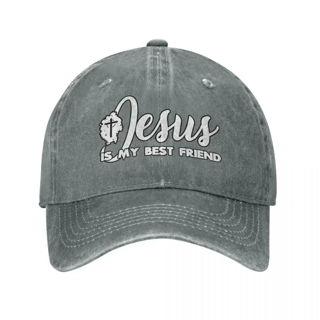 Jesus Is My Best Friend Denim Cap