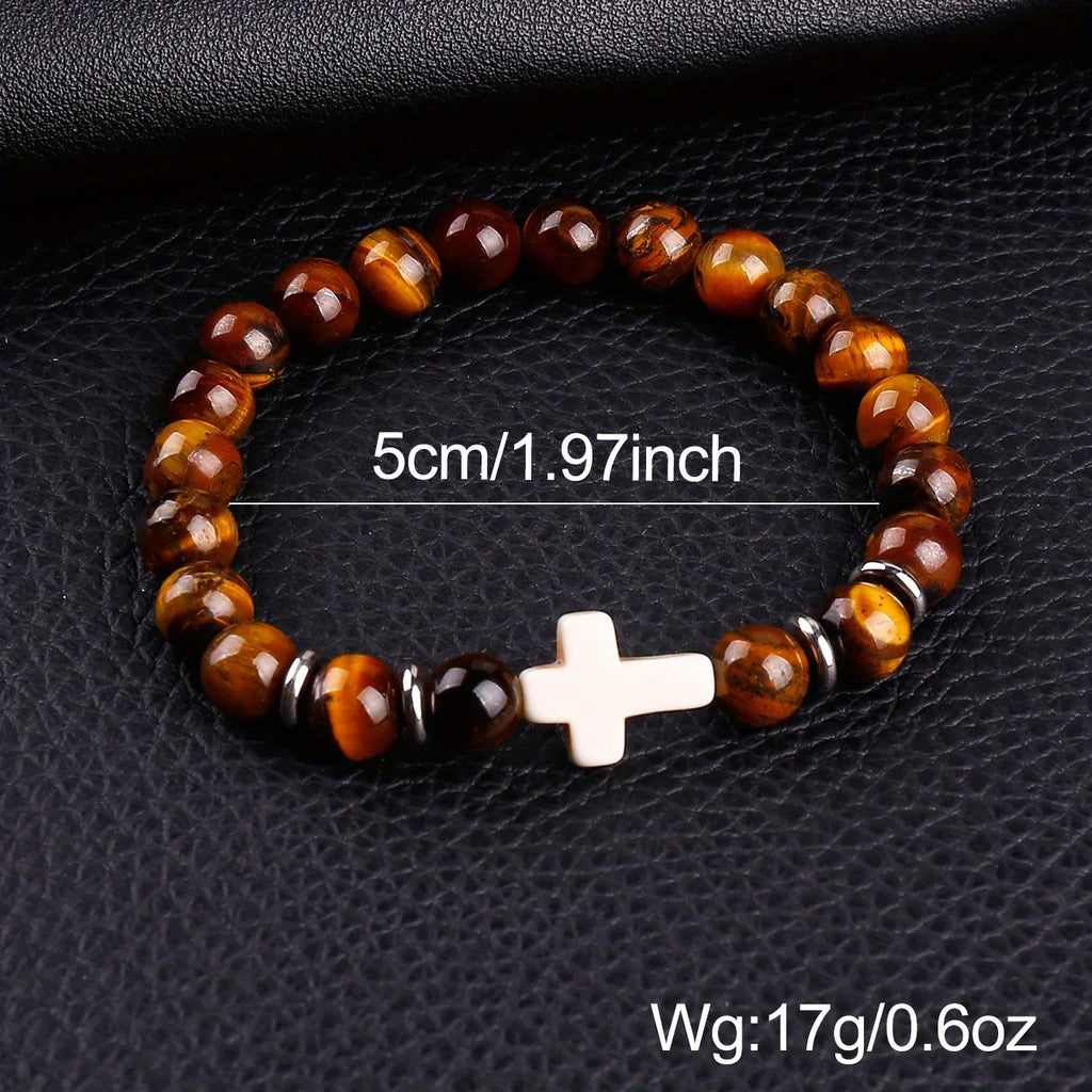 Cross Beaded Bracelet Set (8pcs)