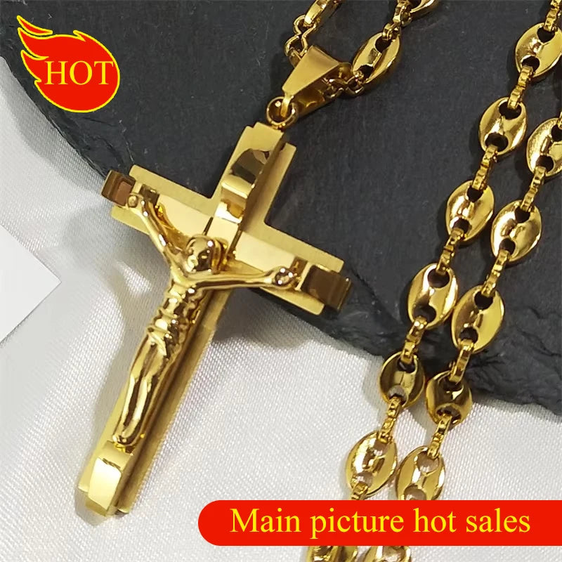 Jesus Cross Crucifix Pendant Necklace