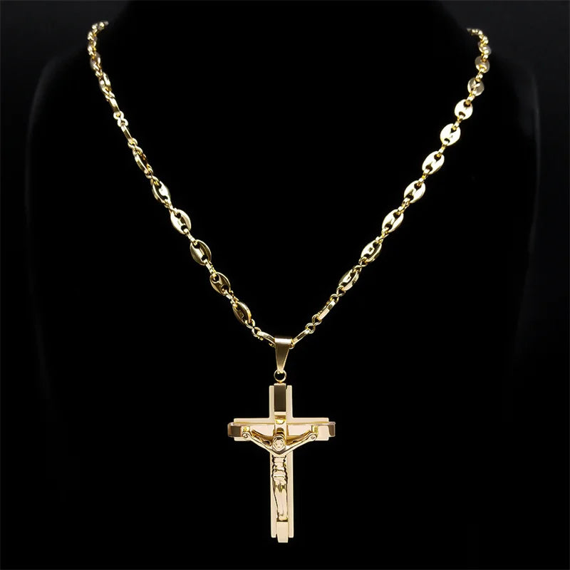 Jesus Cross Crucifix Pendant Necklace