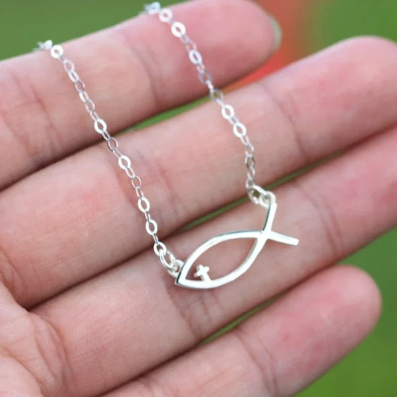 Silver Gold Cross Pendant Necklace